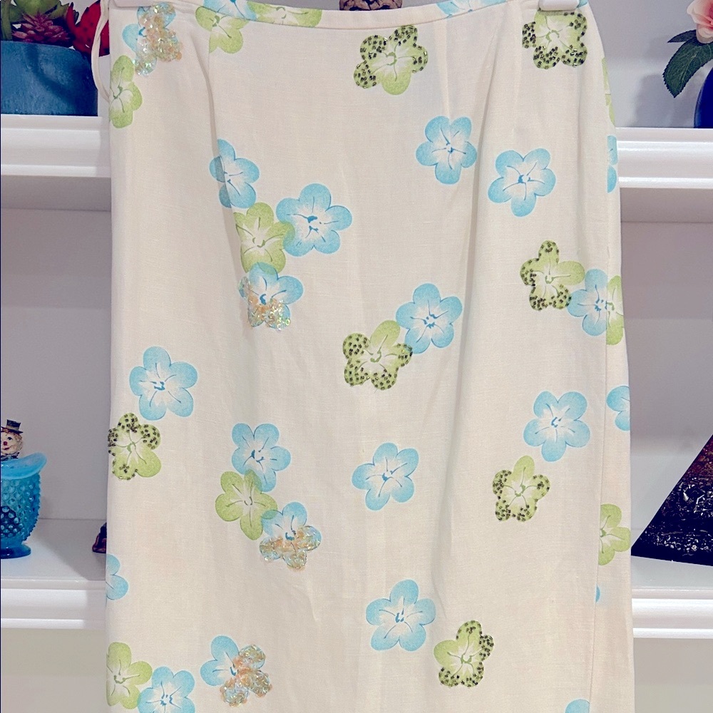 Floral Embellished Sheer Fabric
